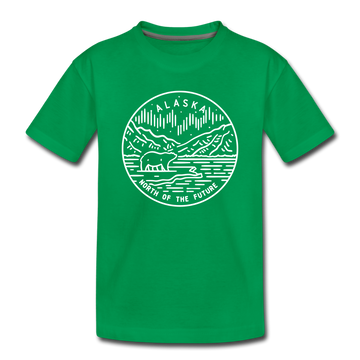 Alaska Toddler T-Shirt - State Design Alaska Toddler Tee - kelly green