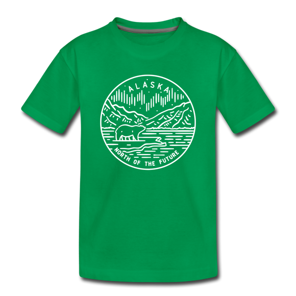 Alaska Toddler T-Shirt - State Design Alaska Toddler Tee - kelly green