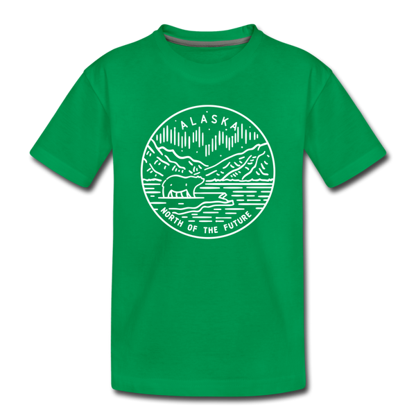 Alaska Toddler T-Shirt - State Design Alaska Toddler Tee - kelly green