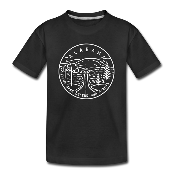 Alabama Toddler T-Shirt - State Design Alabama Toddler Tee - black