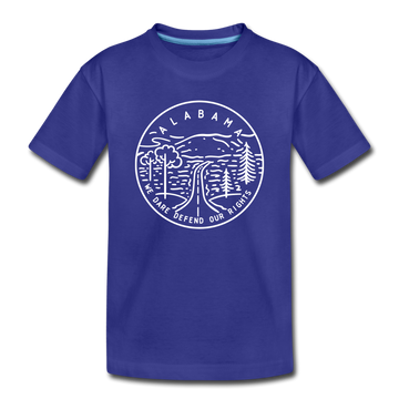 Alabama Toddler T-Shirt - State Design Alabama Toddler Tee - royal blue