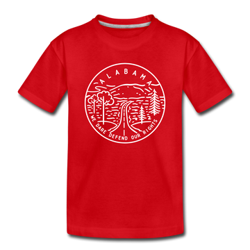 Alabama Toddler T-Shirt - State Design Alabama Toddler Tee - red