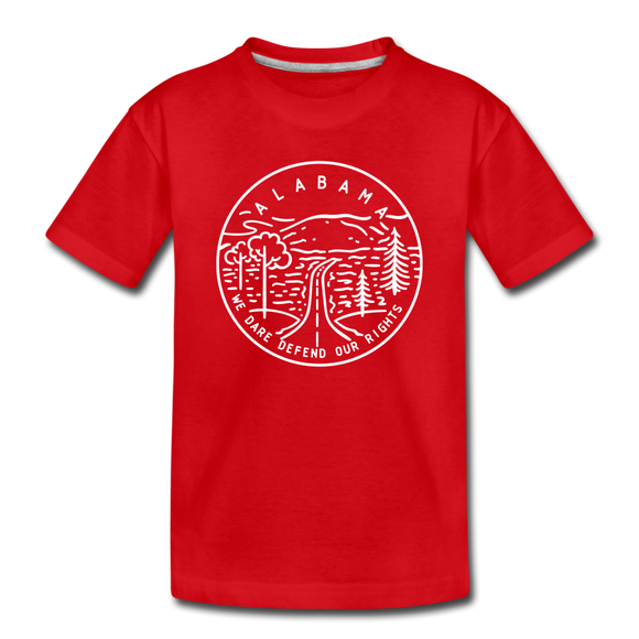Alabama Toddler T-Shirt - State Design Alabama Toddler Tee - red