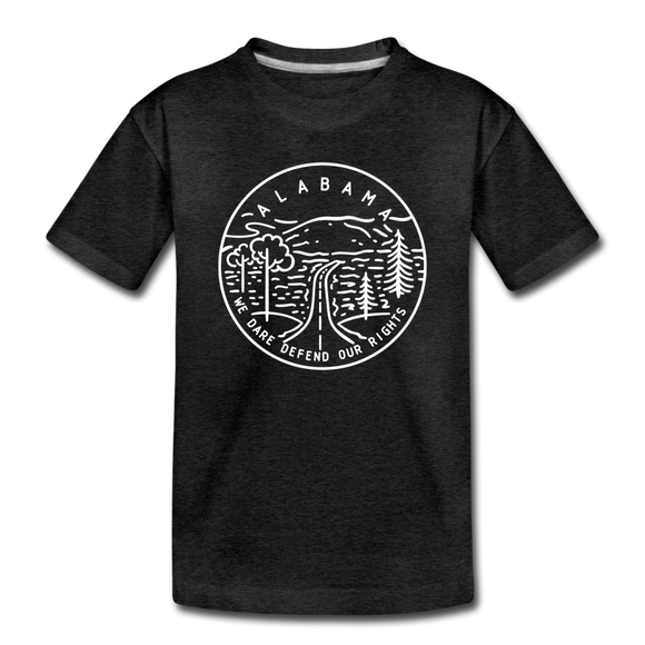 Alabama Toddler T-Shirt - State Design Alabama Toddler Tee - charcoal gray