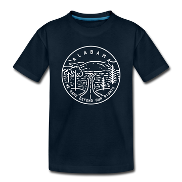 Alabama Toddler T-Shirt - State Design Alabama Toddler Tee - deep navy