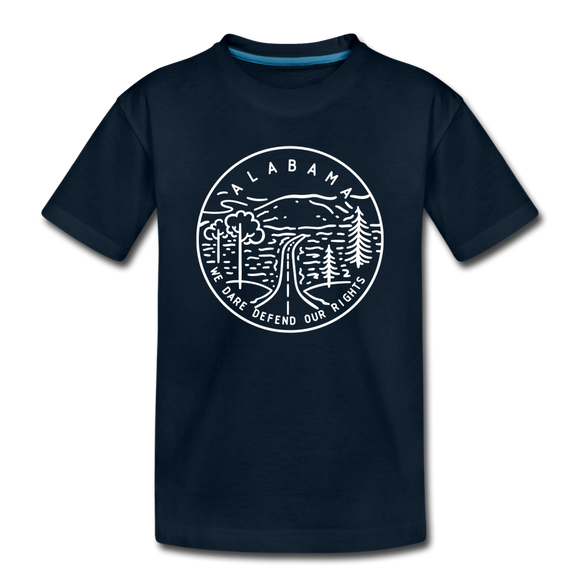 Alabama Toddler T-Shirt - State Design Alabama Toddler Tee - deep navy