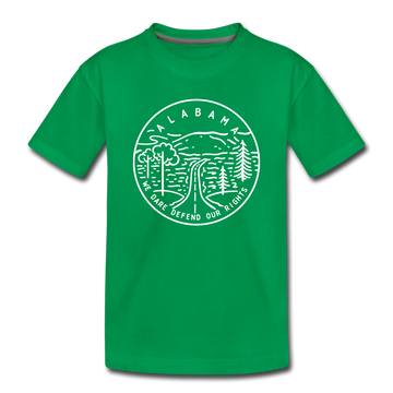 Alabama Toddler T-Shirt - State Design Alabama Toddler Tee - kelly green