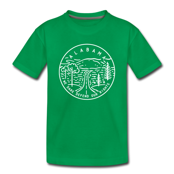 Alabama Toddler T-Shirt - State Design Alabama Toddler Tee - kelly green