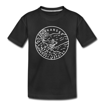 Arkansas Toddler T-Shirt - State Design Arkansas Toddler Tee - black