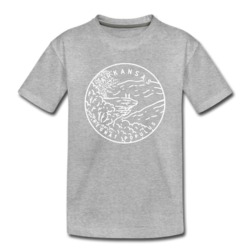 Arkansas Toddler T-Shirt - State Design Arkansas Toddler Tee - heather gray
