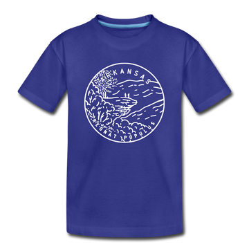 Arkansas Toddler T-Shirt - State Design Arkansas Toddler Tee - royal blue