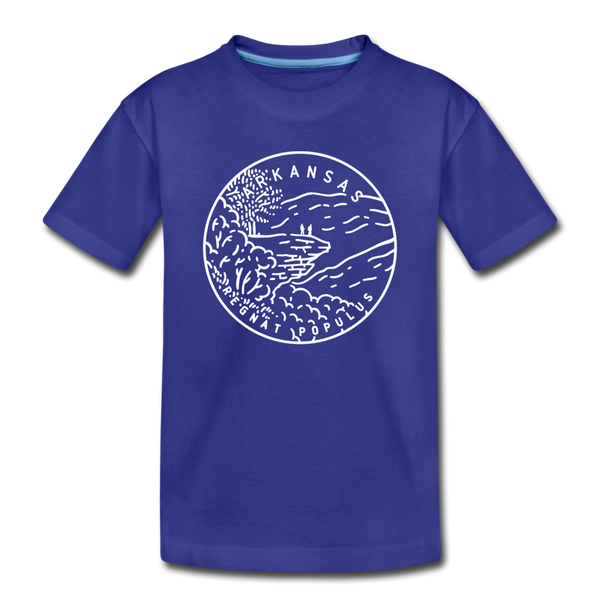 Arkansas Toddler T-Shirt - State Design Arkansas Toddler Tee - royal blue