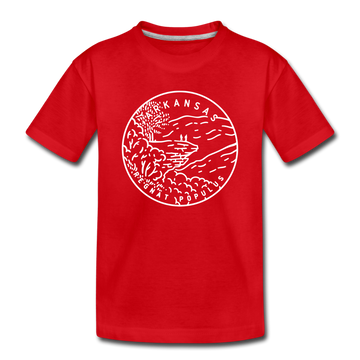 Arkansas Toddler T-Shirt - State Design Arkansas Toddler Tee - red