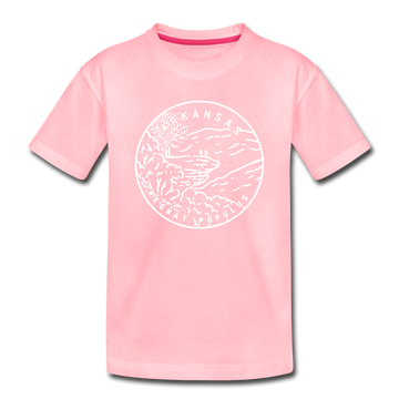Arkansas Toddler T-Shirt - State Design Arkansas Toddler Tee - pink