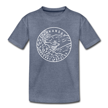 Arkansas Toddler T-Shirt - State Design Arkansas Toddler Tee - heather blue