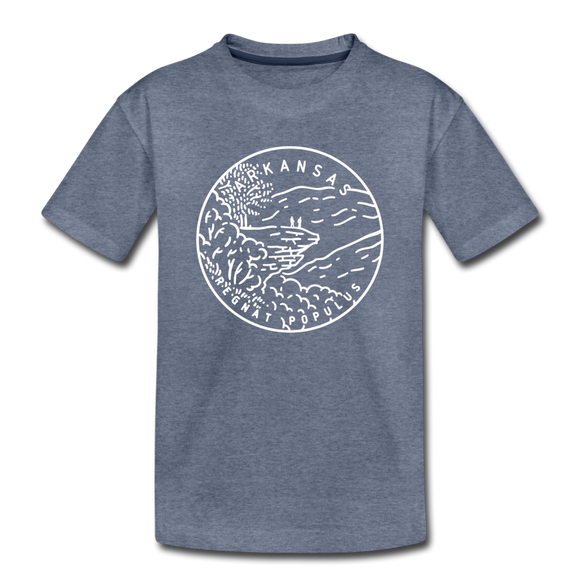 Arkansas Toddler T-Shirt - State Design Arkansas Toddler Tee - heather blue