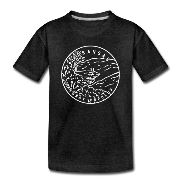 Arkansas Toddler T-Shirt - State Design Arkansas Toddler Tee - charcoal gray