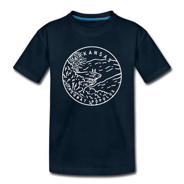 Arkansas Toddler T-Shirt - State Design Arkansas Toddler Tee - deep navy
