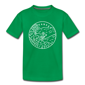 Arkansas Toddler T-Shirt - State Design Arkansas Toddler Tee - kelly green