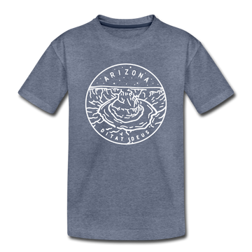Arizona Toddler T-Shirt - State Design Arizona Toddler Tee - heather blue