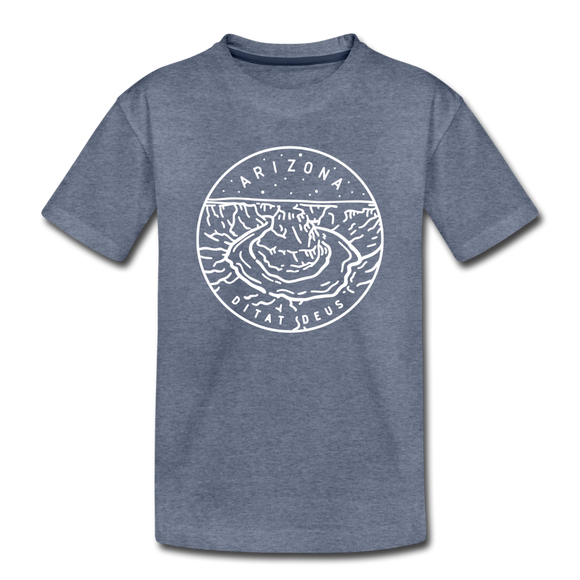 Arizona Toddler T-Shirt - State Design Arizona Toddler Tee - heather blue