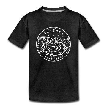 Arizona Toddler T-Shirt - State Design Arizona Toddler Tee - charcoal gray