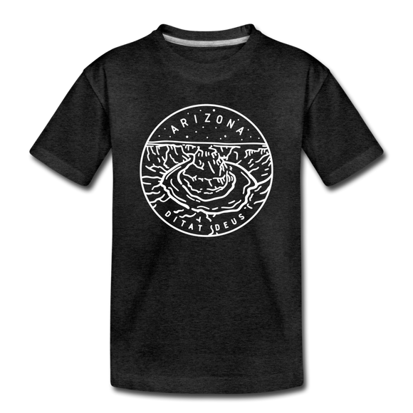 Arizona Toddler T-Shirt - State Design Arizona Toddler Tee - charcoal gray