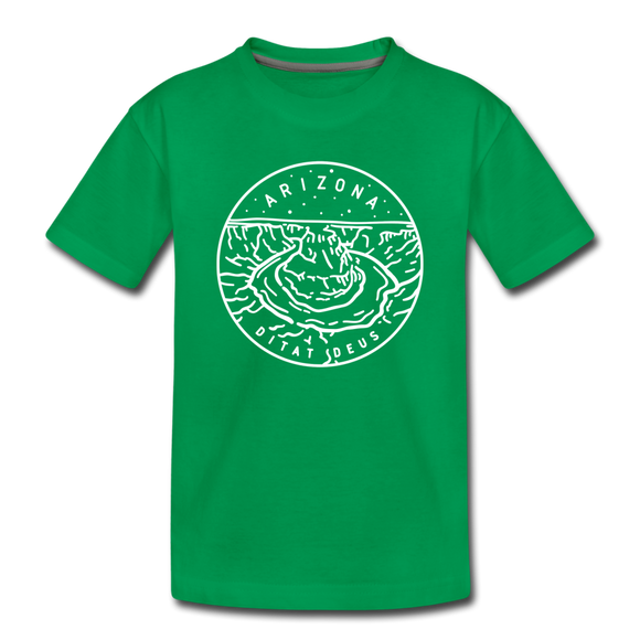 Arizona Toddler T-Shirt - State Design Arizona Toddler Tee - kelly green