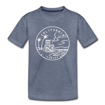 California Toddler T-Shirt - State Design California Toddler Tee - heather blue
