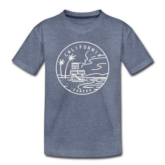 California Toddler T-Shirt - State Design California Toddler Tee - heather blue