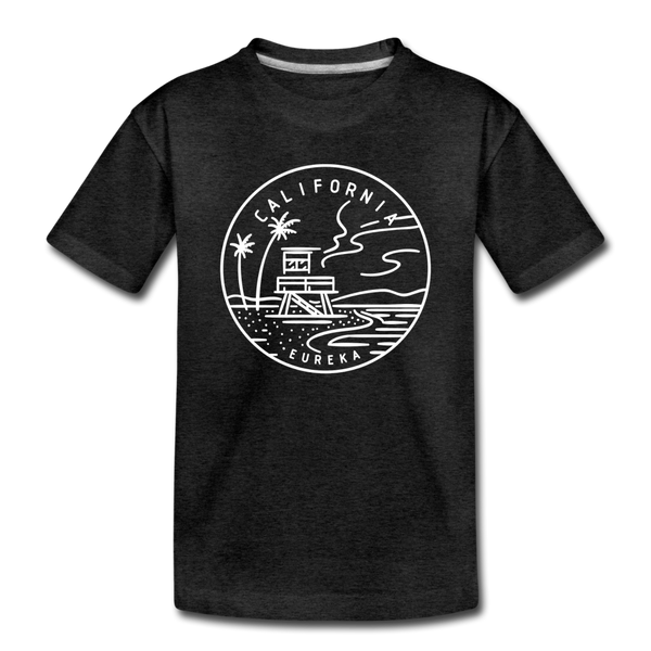 California Toddler T-Shirt - State Design California Toddler Tee - charcoal gray