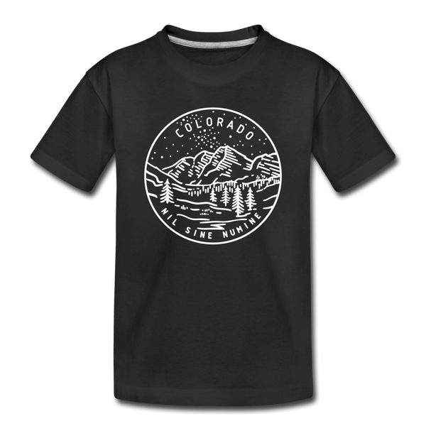 Colorado Toddler T-Shirt - State Design Colorado Toddler Tee - black