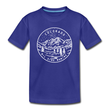 Colorado Toddler T-Shirt - State Design Colorado Toddler Tee - royal blue
