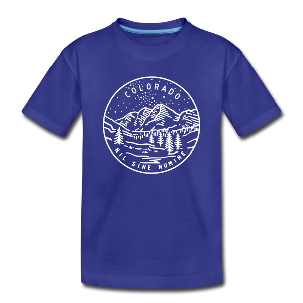 Colorado Toddler T-Shirt - State Design Colorado Toddler Tee - royal blue