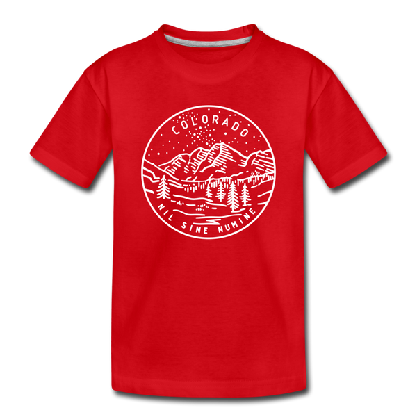 Colorado Toddler T-Shirt - State Design Colorado Toddler Tee - red