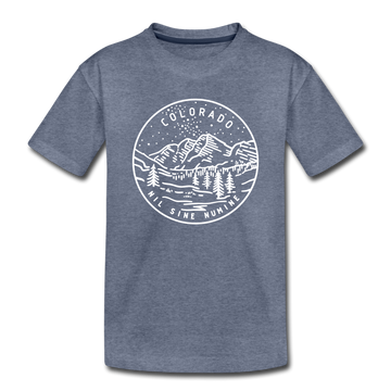 Colorado Toddler T-Shirt - State Design Colorado Toddler Tee - heather blue