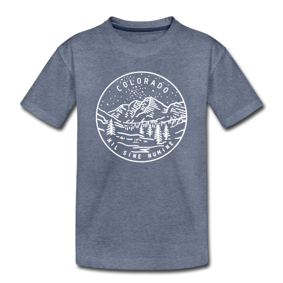Colorado Toddler T-Shirt - State Design Colorado Toddler Tee - heather blue