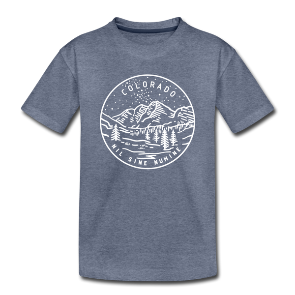 Colorado Toddler T-Shirt - State Design Colorado Toddler Tee - heather blue