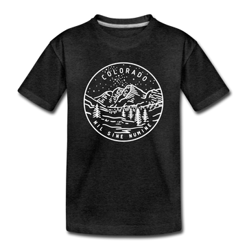 Colorado Toddler T-Shirt - State Design Colorado Toddler Tee - charcoal gray