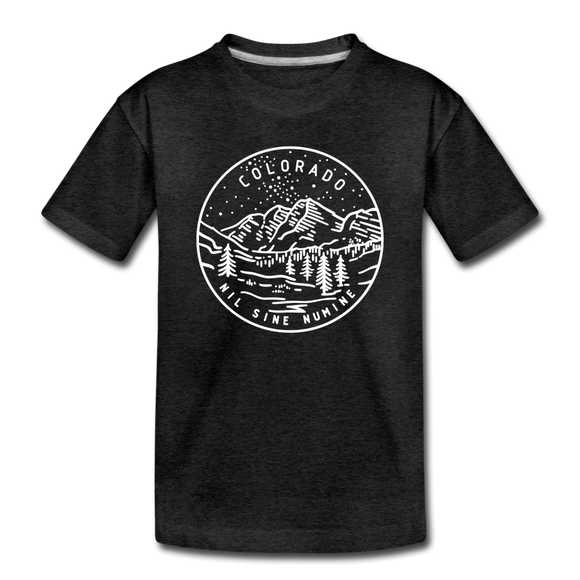 Colorado Toddler T-Shirt - State Design Colorado Toddler Tee - charcoal gray