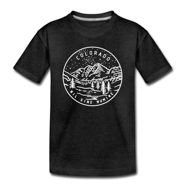 Colorado Toddler T-Shirt - State Design Colorado Toddler Tee - charcoal gray