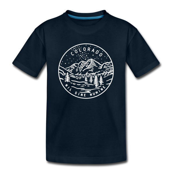 Colorado Toddler T-Shirt - State Design Colorado Toddler Tee - deep navy