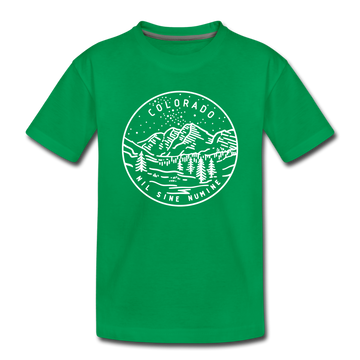 Colorado Toddler T-Shirt - State Design Colorado Toddler Tee - kelly green