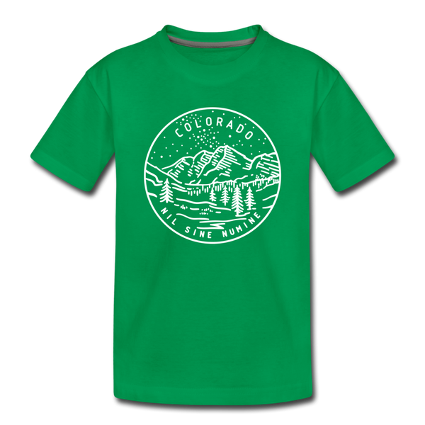 Colorado Toddler T-Shirt - State Design Colorado Toddler Tee - kelly green