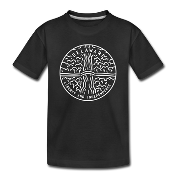 Delaware Toddler T-Shirt - State Design Delaware Toddler Tee - black