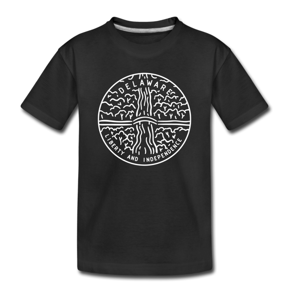Delaware Toddler T-Shirt - State Design Delaware Toddler Tee - black