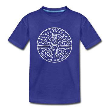 Delaware Toddler T-Shirt - State Design Delaware Toddler Tee - royal blue