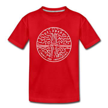 Delaware Toddler T-Shirt - State Design Delaware Toddler Tee - red