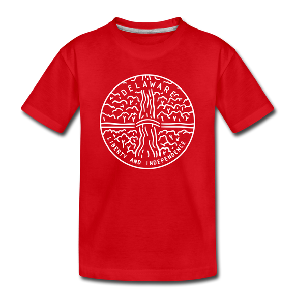 Delaware Toddler T-Shirt - State Design Delaware Toddler Tee - red