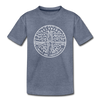 Delaware Toddler T-Shirt - State Design Delaware Toddler Tee - heather blue
